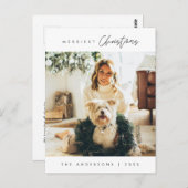 Moderne, minimalistische kerstfamilie Foto Briefkaart (Voorkant / Achterkant)