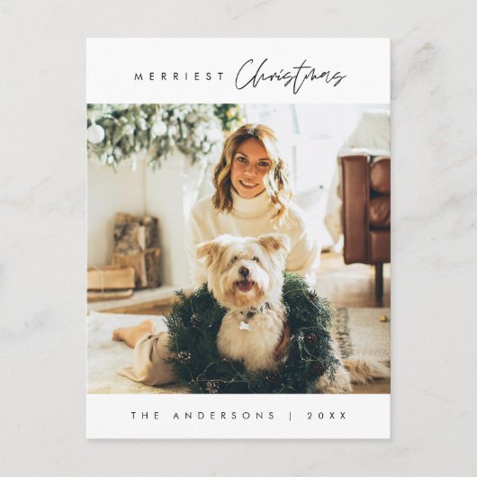 Moderne, minimalistische kerstfamilie Foto Briefkaart (Voorkant)