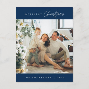 Moderne, minimalistische kerstfamilie Foto Briefkaart