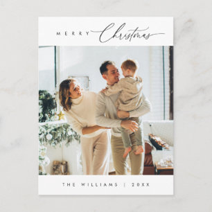 Moderne, minimalistische kerstfamilie Foto Briefkaart