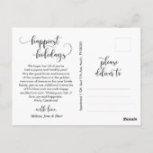 Moderne, minimalistische kerstfamilie Foto Briefkaart (Achterkant)