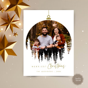 Moderne, minimalistische kerstfamilie Foto Briefkaart