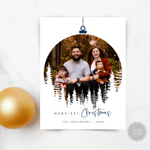 Moderne, minimalistische kerstfamilie Foto Briefkaart