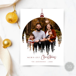 Moderne, minimalistische kerstfamilie Foto Briefkaart
