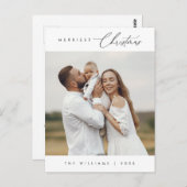 Moderne, minimalistische kerstfamilie Foto Briefkaart (Voorkant / Achterkant)