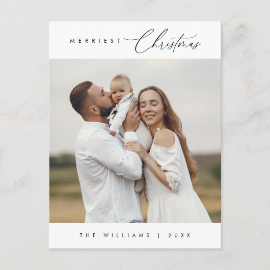Moderne, minimalistische kerstfamilie Foto Briefkaart (Voorkant)