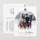 Moderne, minimalistische kerstfamilie Foto Briefkaart (Voorkant / Achterkant)