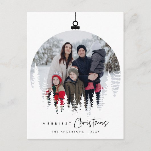 Moderne, minimalistische kerstfamilie Foto Briefkaart (Voorkant)