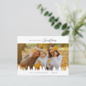 Moderne, minimalistische kerstfamilie Foto Briefkaart (Staand voorkant)