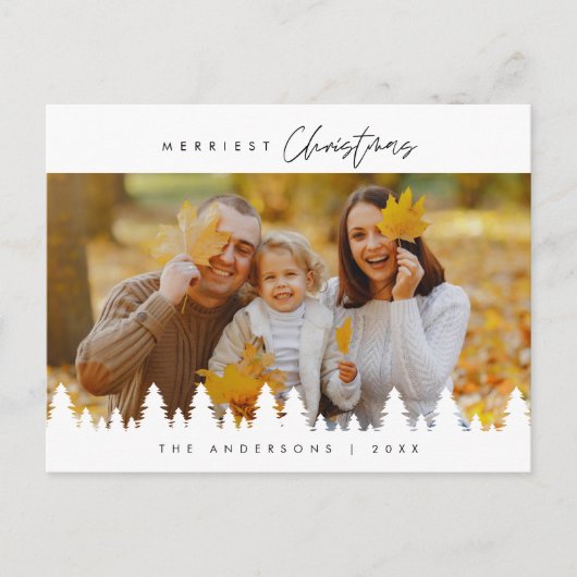 Moderne, minimalistische kerstfamilie Foto Briefkaart (Voorkant)