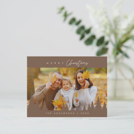 Moderne, minimalistische kerstfamilie Foto Briefkaart (Staand voorkant)