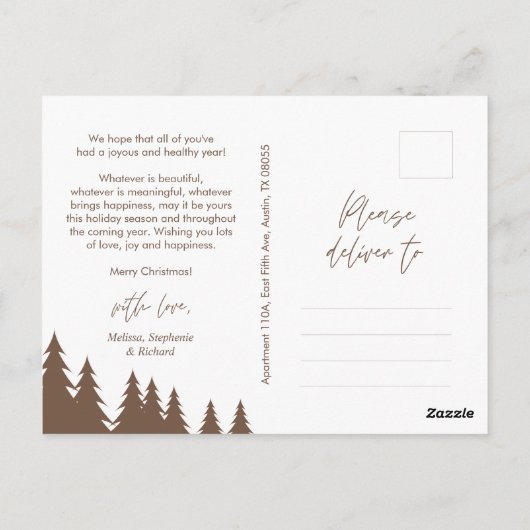 Moderne, minimalistische kerstfamilie Foto Briefkaart (Achterkant)