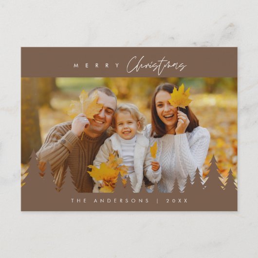 Moderne, minimalistische kerstfamilie Foto Briefkaart (Voorkant)