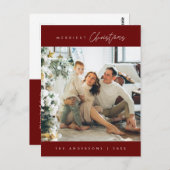 Moderne, minimalistische kerstfamilie Foto Briefkaart (Voorkant / Achterkant)