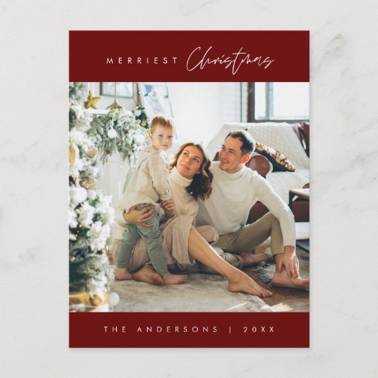 Moderne, minimalistische kerstfamilie Foto Briefkaart (Voorkant)