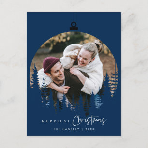 Moderne, minimalistische kerstfamilie Foto Briefkaart