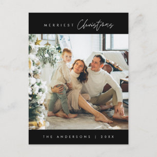 Moderne, minimalistische kerstfamilie Foto Briefkaart