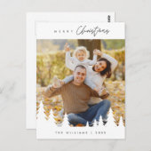 Moderne, minimalistische kerstfamilie Foto Briefkaart (Voorkant / Achterkant)