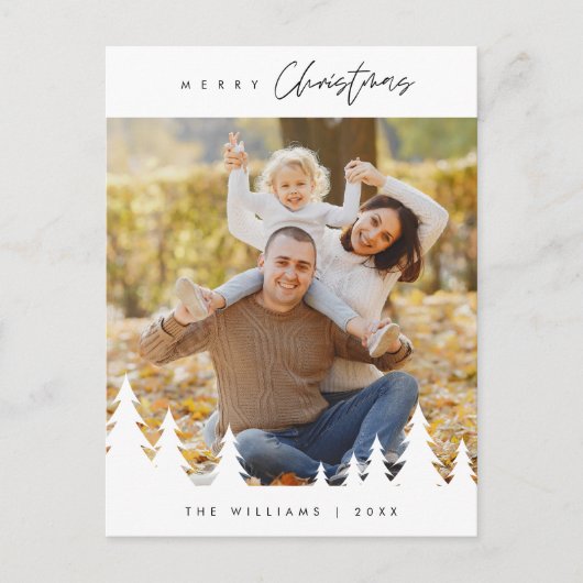 Moderne, minimalistische kerstfamilie Foto Briefkaart (Voorkant)