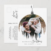 Moderne, minimalistische kerstfamilie Foto Briefkaart (Voorkant / Achterkant)