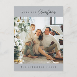 Moderne, minimalistische kerstfamilie Foto Briefkaart