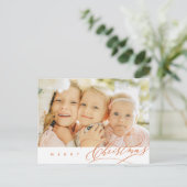 Moderne minimalistische kerstfamilie foto foto fot briefkaart (Staand voorkant)