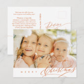 Moderne minimalistische kerstfamilie foto foto fot briefkaart (Voorkant / Achterkant)