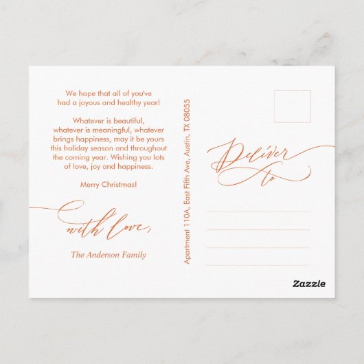 Moderne minimalistische kerstfamilie foto foto fot briefkaart (Achterkant)