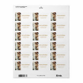 Moderne minimalistische kerstfamilie foto goud etiket (Full Sheet)