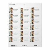 Moderne minimalistische kerstfamilie foto groen etiket (Full Sheet)