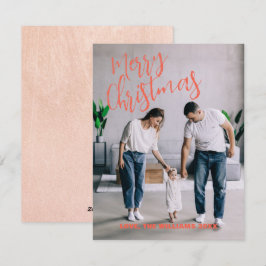 Moderne minimalistische kerstfamilie fotokaart feestdagenkaart