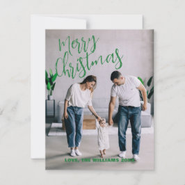 Moderne minimalistische kerstfamilie fotokaart feestdagenkaart