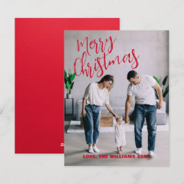 Moderne minimalistische kerstfamilie fotokaart feestdagenkaart