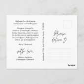 Moderne minimalistische kerstfamiliefase briefkaart (Achterkant)