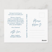 Moderne minimalistische kerstfamiliefase briefkaart (Achterkant)