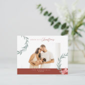 Moderne minimalistische kerstfamiliefase briefkaart (Staand voorkant)