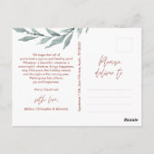 Moderne minimalistische kerstfamiliefase briefkaart (Achterkant)