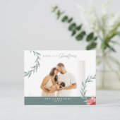 Moderne minimalistische kerstfamiliefase briefkaart (Staand voorkant)