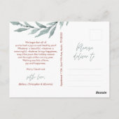 Moderne minimalistische kerstfamiliefase briefkaart (Achterkant)