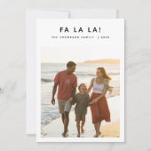 Moderne Minimalistische Kerstfeest La La Beach Fot Feestdagenkaart (Voorkant)