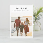 Moderne Minimalistische Kerstfeest La La Beach Fot Feestdagenkaart (Staand voorkant)