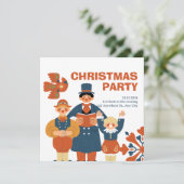 Moderne minimalistische kerstfeestuitnodiging kaart (Staand voorkant)