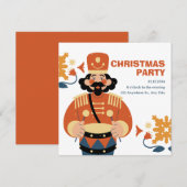 Moderne minimalistische kerstfeestuitnodiging kaart (Voorkant / Achterkant)