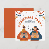 Moderne minimalistische kerstfeestuitnodiging kaart (Voorkant / Achterkant)