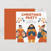 Moderne minimalistische kerstfeestuitnodiging kaart (Voorkant / Achterkant)