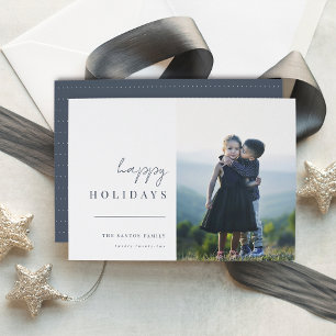 Moderne, minimalistische kerstfoto feestdagenkaart
