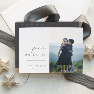 Moderne, minimalistische kerstfoto feestdagenkaart