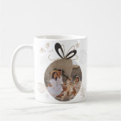 Moderne minimalistische kerstfoto koffiemok (Links)