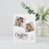 Moderne, minimalistische kerstfoto met prettige fe feestdagenkaart (Staand voorkant)