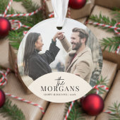 Moderne minimalistische kerstfoto ornament